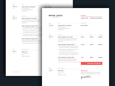 Invoice template for freelance work