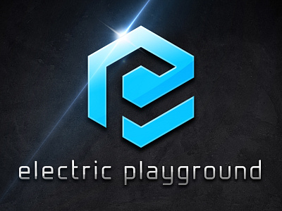 Electric Playground Logo blue clean dark e electric identity logo mark music playground simple texture