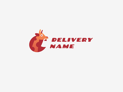 Logo for the delivery service. The name can be yours. comic design flat giraffe illustration logo minimal vector