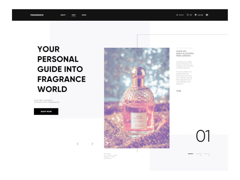 Perfume e-Commerce Design Concept Animation animation design ui web website