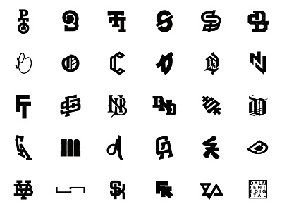 Monogram Collection 1 - 2021 affinity affinity designer black designer emblem illustrator logo monochrome monogram vector white