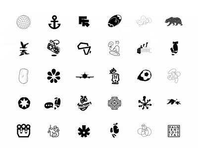 Logo Collection 3 - 2019 affinitydesigner black design dribbble graphic icon illustration monochrome thick lines thin lines white