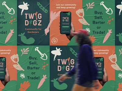 Visual Identity for Twig Digz app brand design branding design gardening illustration logo twig digz visual identity