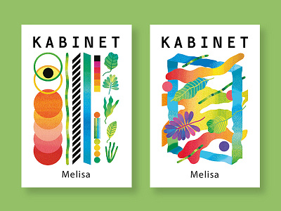 Two beer label suggestions for Kabinet Brewery 2d illustration abstract beer brewery floral illustration kosmaj melisa plants textures