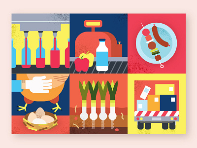 Food Industry Illustration 2d 2d illustration bright colors food food industry illustration vector