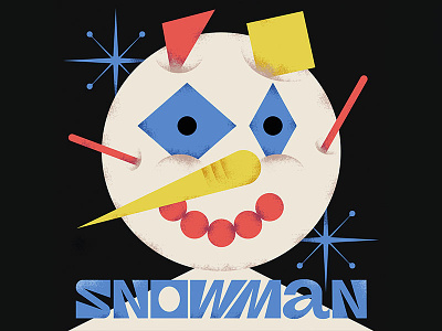 Illustration of a snowman abstract charachter illustration snow snowman texture