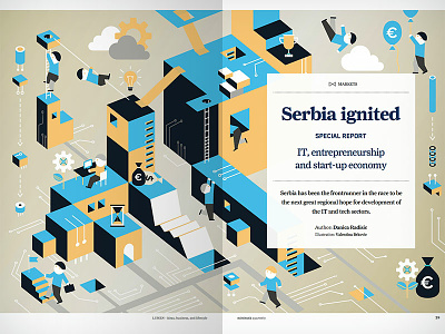 Illustration on entrepreneurship and start-up economy 2d economy entrepreneurship identity illustration serbia start-up technical
