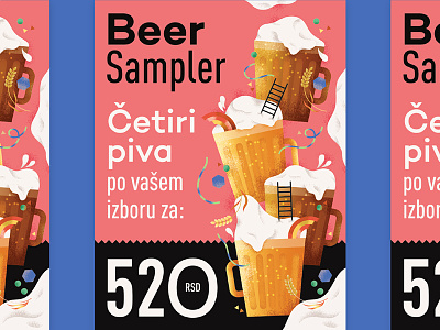 Flyer for Sprat Bar beer brewery flyer illustration poster sprat