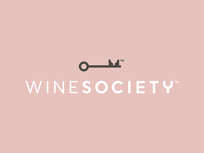 WineSociety Final Logo alcohol blush branding glass graphic key lock logo secret society wine