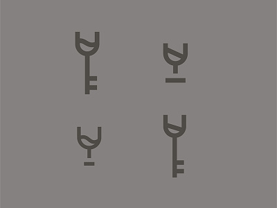 Wine/Key Exploration glass icon illustration key logo minimal vector wine