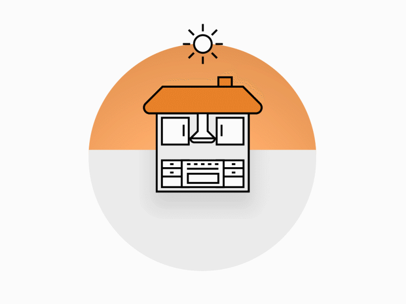 Day&Night Orange House Cycle animation cycle gif icon kitchen orange