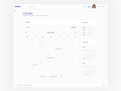 Moodle theme - calendar