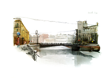 Saint Petersburg illustration watercolor