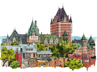 Cityscape. Canada aquarelle art canada city drawing illustration nature painting sketch urban art watercolor watercolour