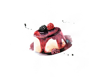 Pudding desert food illustration pudding watercolour