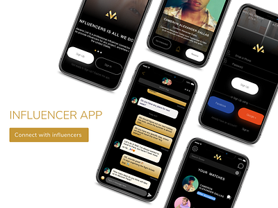 Influencer App app branding concept design product ui ux vector