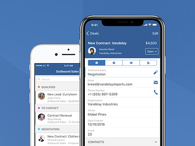 ActiveCampaign Deals CRM app crm interaction design ios mobile app product design ui ux