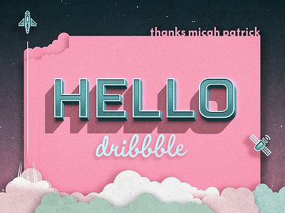 Hello Dribbble debut hello dribbble outer space