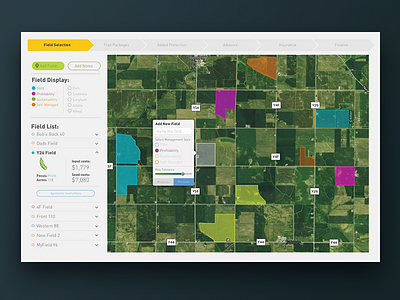 Field portfolio management agriculture data visualization farming maps