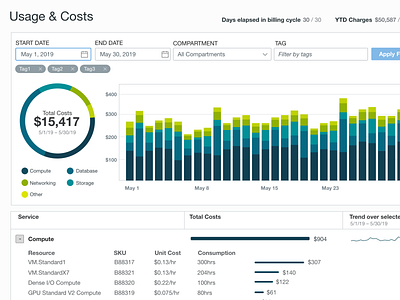 Cost & Usage analysis analytics billing cost data visulization dataviz revenue usage