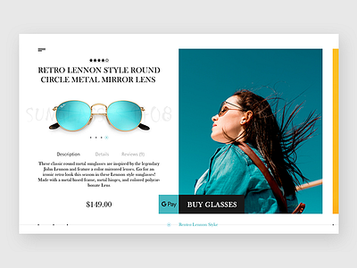 Sun Glasses Product page