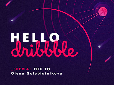 Hello Dribbble debut dribbble first shot space