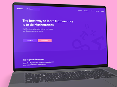 MathVine design education interface math mathematics minimal ui user experience ux web