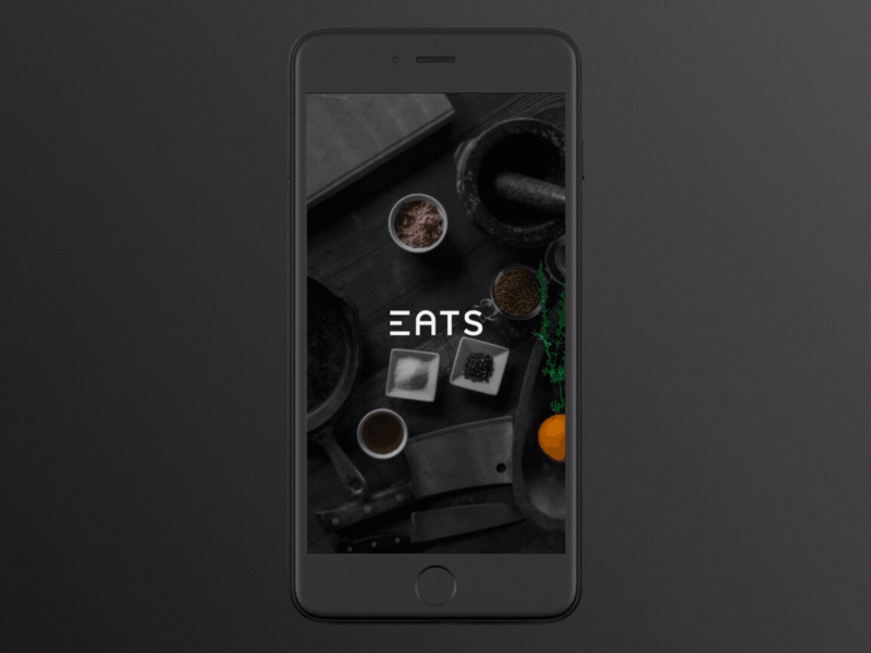 Eats animation app clean interface ios iphone minimal mobile modern sketch ui ux