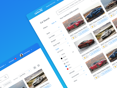 Carlist auto cars dealership gui interface product design ui user experience user interface ux web website