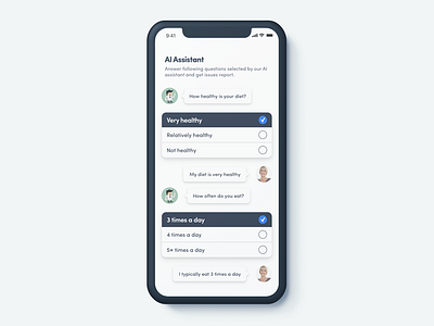 Proactive Health ai doctor health healthcare interface ios iphone x medical minimal ui ux