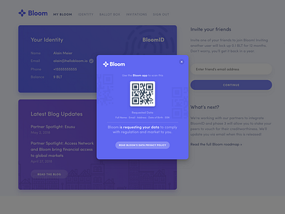 Bloom QR banking design finance fintech interface qr qr code ui user interface ux web web design
