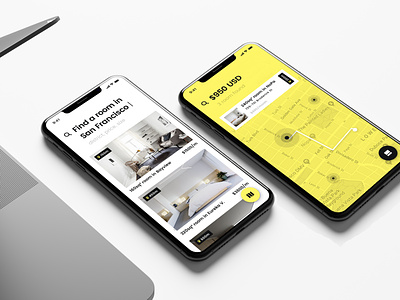 Alto app branding estate interface ios iphone market mobile mobile app product product design property real estate rent rentals ui user experience user interface ux yellow