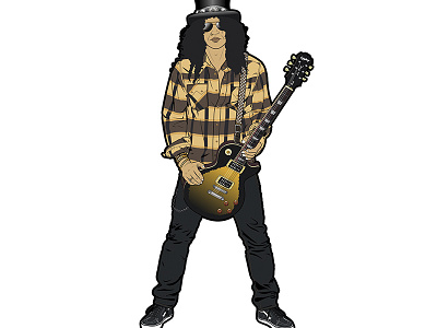 Slash FanArt guitar guns illustration illustrator music rock roses slash vans vector vectorial