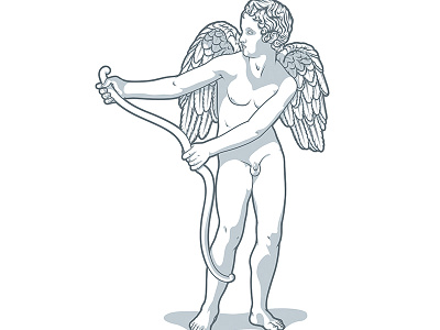 Valentine's Day angel cupid illustrator sculpture statue valentines vector vectorial