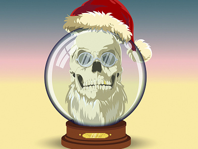 Merry christmas and happy new year! animation christmas flat happy party skull snow vector vectorial