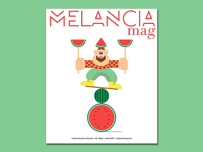 Melancia Mag cover children illustration collorful digital illustration fruit illustration photoshop texture