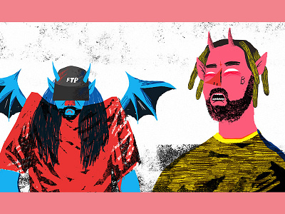 $uicideBoy$ for Rimas & Batidas colorful demon illustration music rap suicideboys