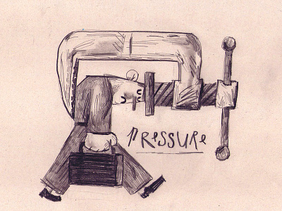 Pressure editorial illustration pencil pressure sketch