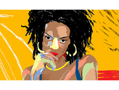 Lauryn hil portrait character children illustration colorful digital illustration editorial illustration hip hop illustration
