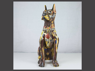 Fear & safety animals character character design colorful contemporary contemporary art dog illustration painting sculpture texture