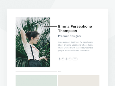 Portfolio Page – UXfol.io minimal portfolio profile template ui web design