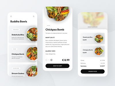 Food Delivery Mobile App app checkout clean concept delivery detail food list mobile order ui ux