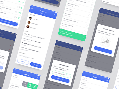 Key Sharing Mobile App app clean cutting detail key kiosk list mobile share ui ux