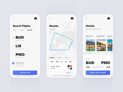 Flexible Multi-City Flight Search booking app clean concept flight flight booking flight ticket minimal mobile multi city ui ux