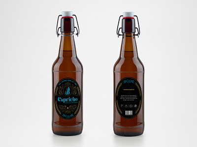 Cerveza Capricho beer branding label logo