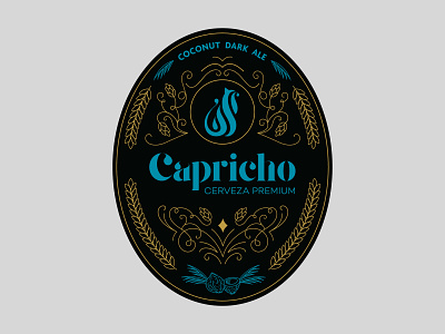 Cerveza Capricho beer branding label logo