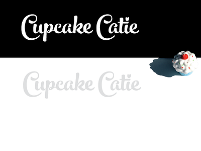 Cupcake Catie black and white chuck berry cupcake cute hold on photon music script simple type