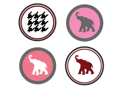 Get Crimson Decal Ideas alabama circle decal elephant houndstooth stickers vector