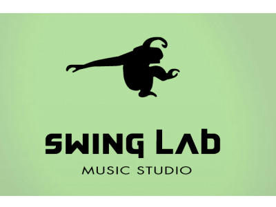 Swinglab logo monkey music studio type