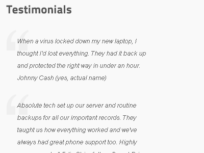 Testimonials clean quote type typography